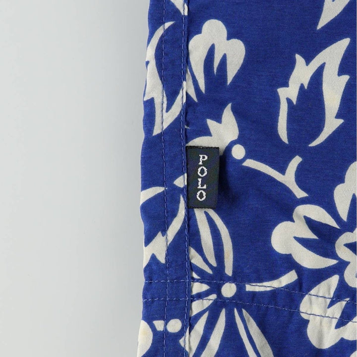 Ralph Lauren POLO SPORT all-over floral print swim shorts, men's size XL equivalent. Nylon blue type Vintage Second Hand