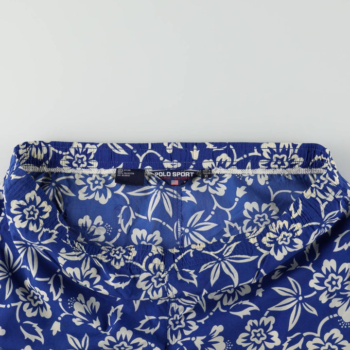 Ralph Lauren POLO SPORT all-over floral print swim shorts, men's size XL equivalent. Nylon blue type Vintage Second Hand