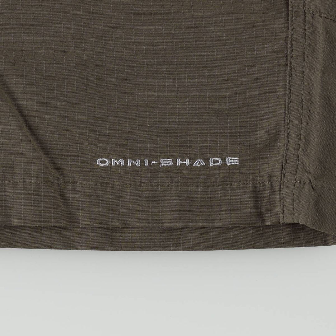Columbia PFG OMNI-SHADE Ripstop Nylon Shorts (Men's W36 equivalent) cotton Khaki type Vintage Second Hand