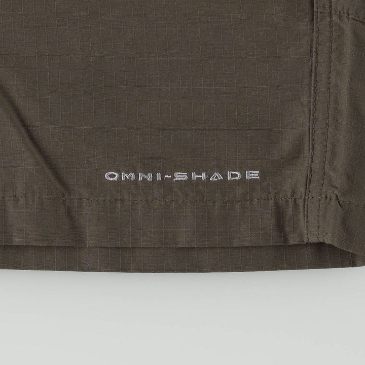Columbia PFG OMNI-SHADE Ripstop Nylon Shorts (Men's W36 equivalent) cotton Khaki type Vintage Second Hand