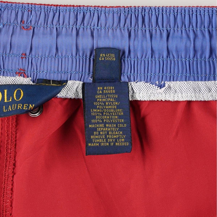 Ralph Lauren POLO RALPH LAUREN Swim Shorts (Men's Size S) Nylon red type Vintage Second Hand