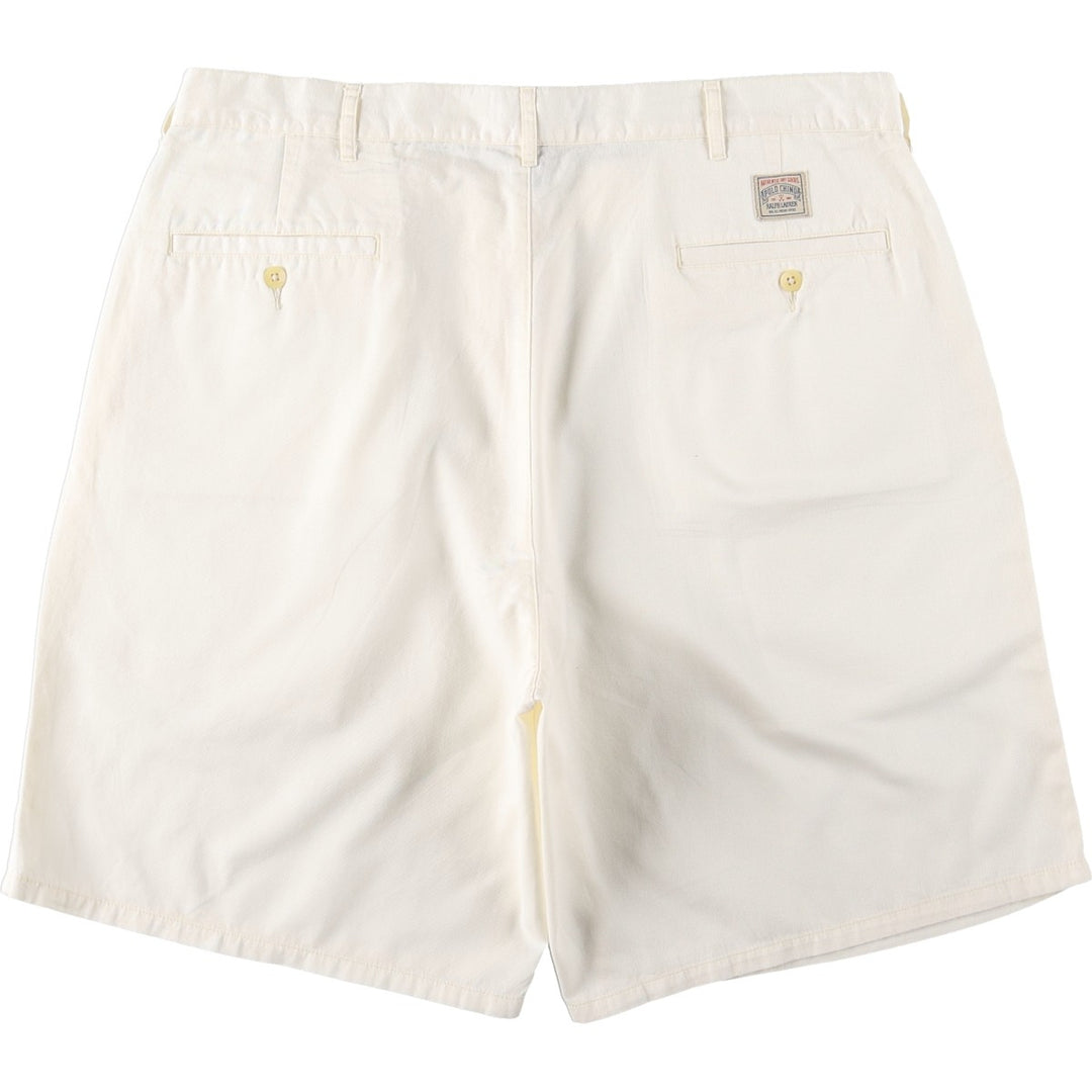 Ralph Lauren POLO by Ralph Lauren Two-pleat Chino Shorts, Men's, Size W37 cotton ivory Vintage Second Hand