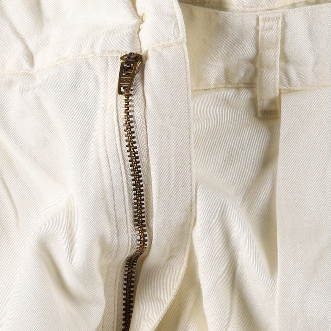 Ralph Lauren POLO by Ralph Lauren Two-pleat Chino Shorts, Men's, Size W37 cotton ivory Vintage Second Hand