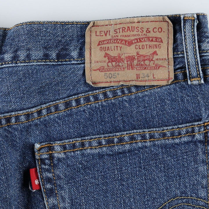 Levi's 505 Straight Fit Denim Shorts (Men's W37 equivalent) cotton blue type Vintage Second Hand