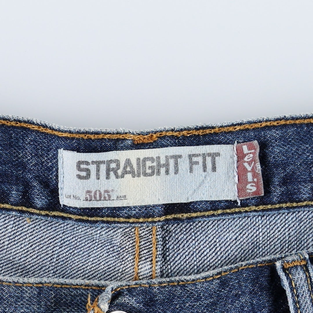 Levi's 505 Straight Fit Denim Shorts (Men's W37 equivalent) cotton blue type Vintage Second Hand