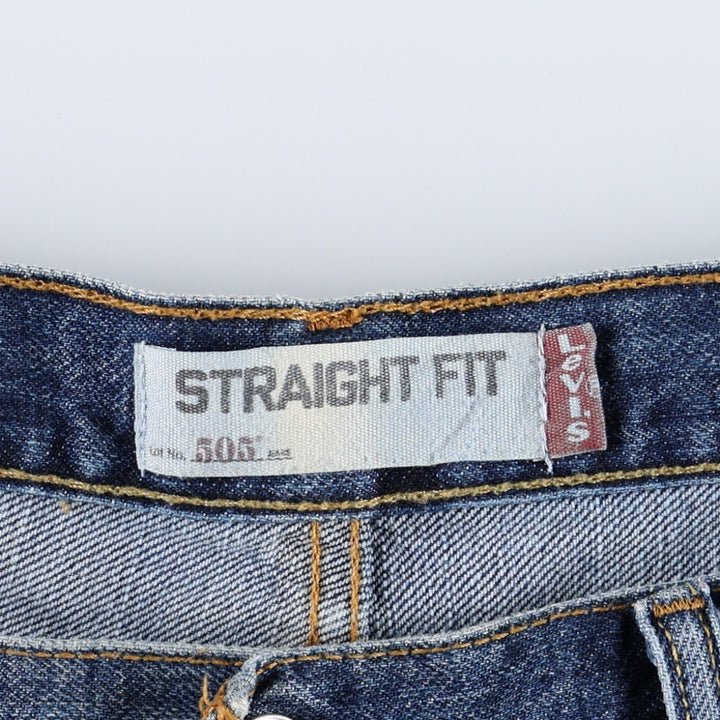 Levi's 505 Straight Fit Denim Shorts (Men's W37 equivalent) cotton blue type Vintage Second Hand