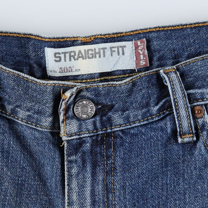 Levi's 505 Straight Fit Denim Shorts (Men's W37 equivalent) cotton blue type Vintage Second Hand