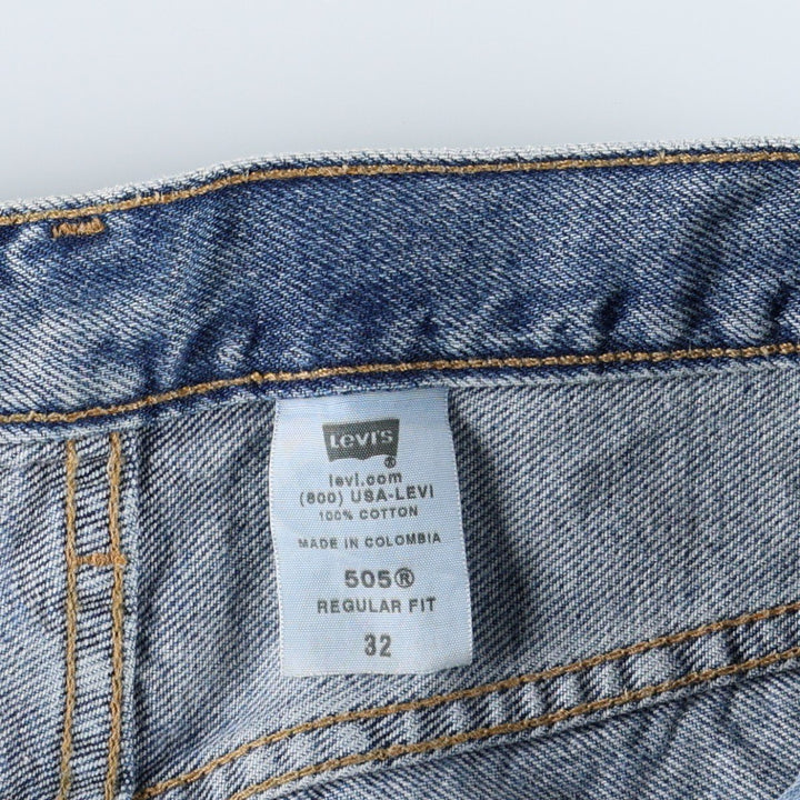2000'S Levi's 505 Regular Fit Denim Shorts (Men's size W32 equivalent) cotton blue type Vintage Second Hand