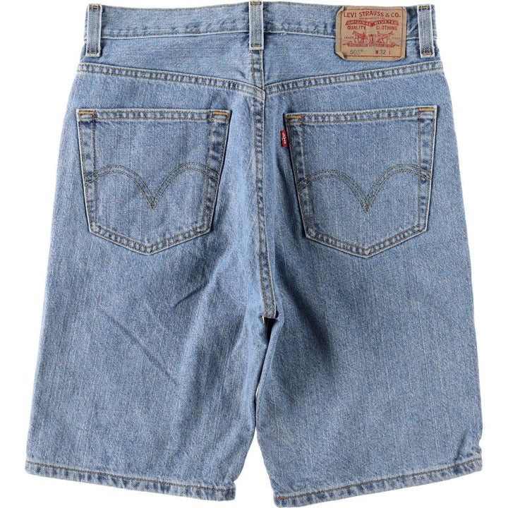 Levi's 505 Straight Fit Denim Shorts (Men's W32 equivalent) cotton blue type Vintage Second Hand