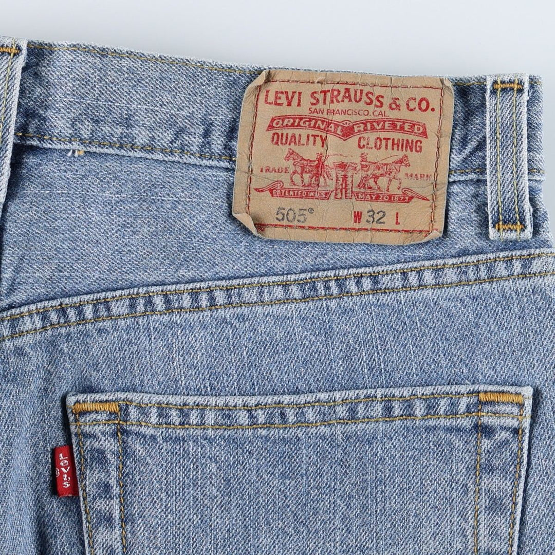 Levi's 505 Straight Fit Denim Shorts (Men's W32 equivalent) cotton blue type Vintage Second Hand