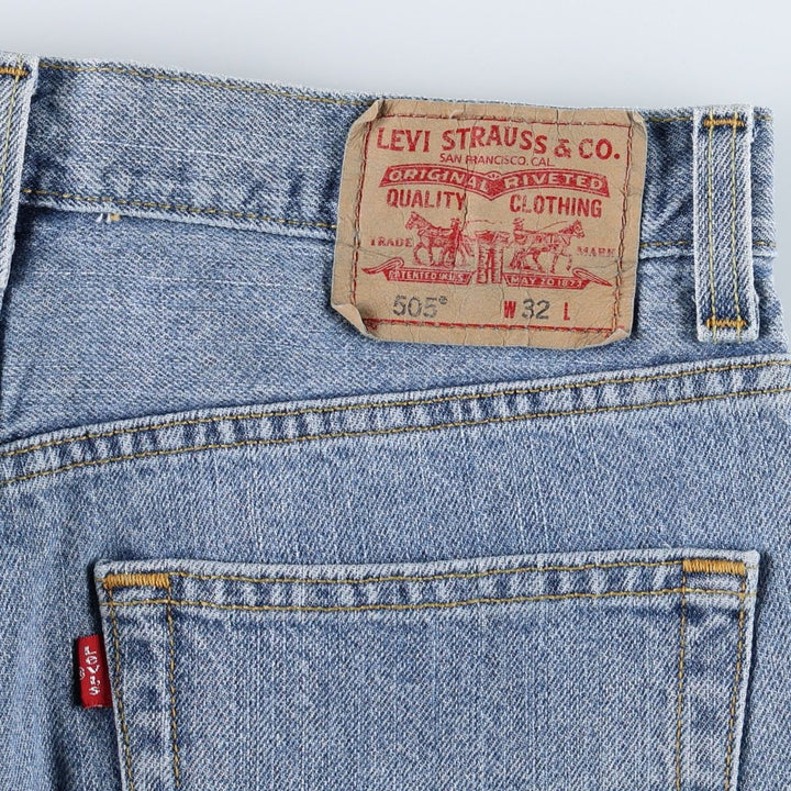 Levi's 505 Straight Fit Denim Shorts (Men's W32 equivalent) cotton blue type Vintage Second Hand