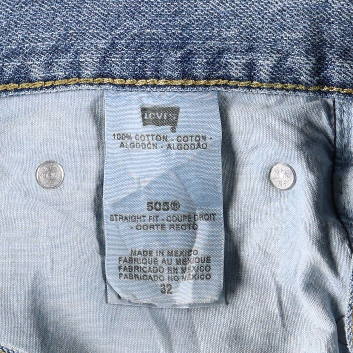 Levi's 505 Straight Fit Denim Shorts (Men's W32 equivalent) cotton blue type Vintage Second Hand