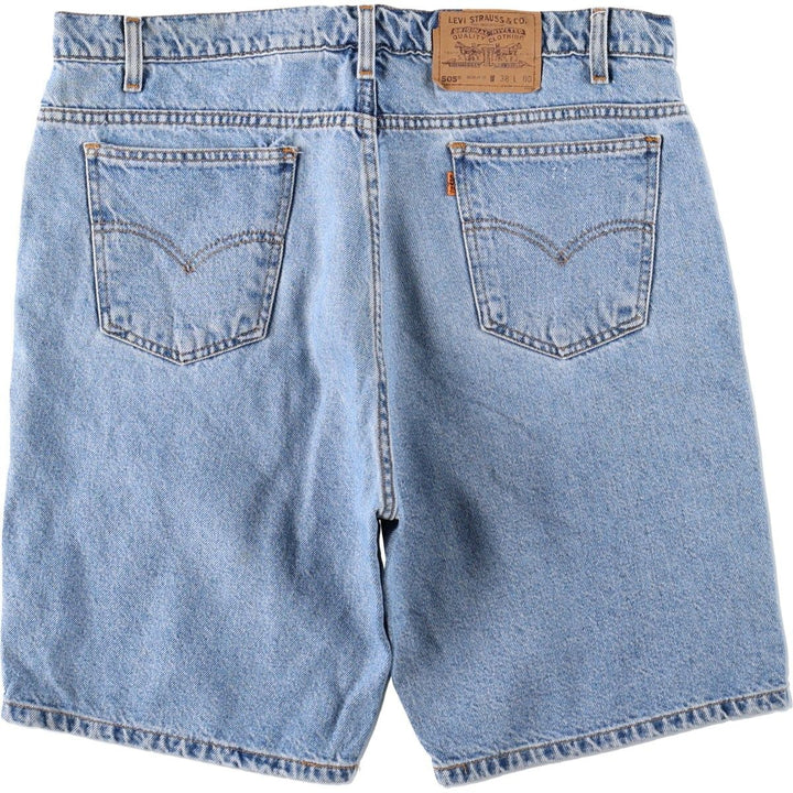 90'S Levi's 505 Regular Fit Orange Tab Denim Shorts, Men's Size W38 (approx.), Vintage cotton blue type Vintage Second Hand