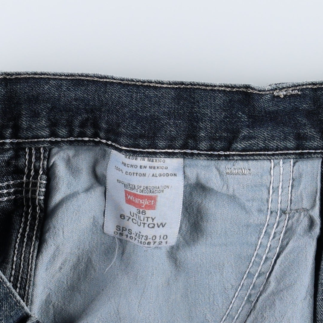 Wrangler Denim Painter Shorts, Shorts, Men's, W37 equivalent cotton blue type Vintage Second Hand