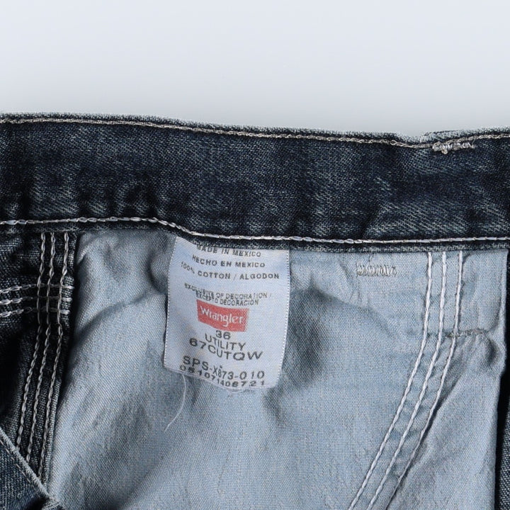 Wrangler Denim Painter Shorts, Shorts, Men's, W37 equivalent cotton blue type Vintage Second Hand