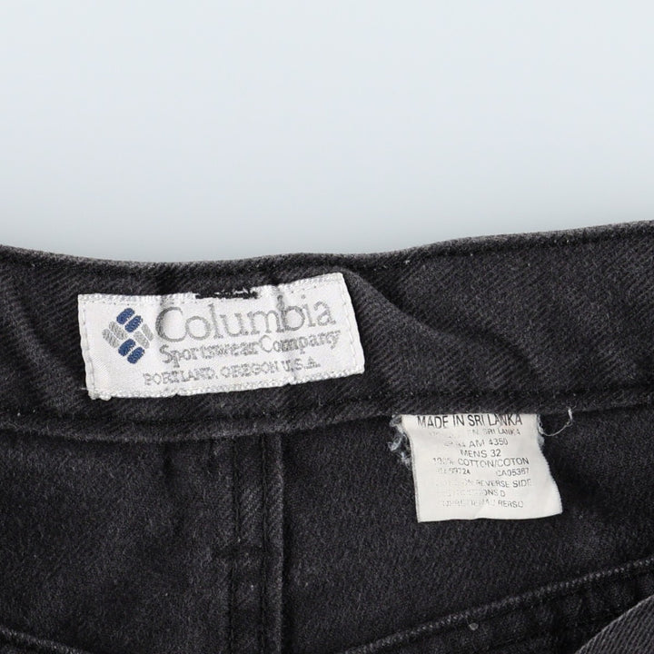 90'S Columbia White Tag Black Denim Shorts, Men's Size W32 (approx.), Vintage cotton black type Vintage Second Hand