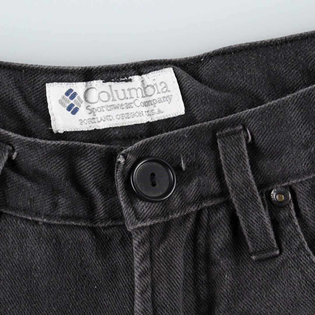 90'S Columbia White Tag Black Denim Shorts, Men's Size W32 (approx.), Vintage cotton black type Vintage Second Hand