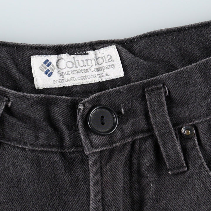90'S Columbia White Tag Black Denim Shorts, Men's Size W32 (approx.), Vintage cotton black type Vintage Second Hand