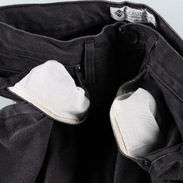 90'S Columbia White Tag Black Denim Shorts, Men's Size W32 (approx.), Vintage cotton black type Vintage Second Hand