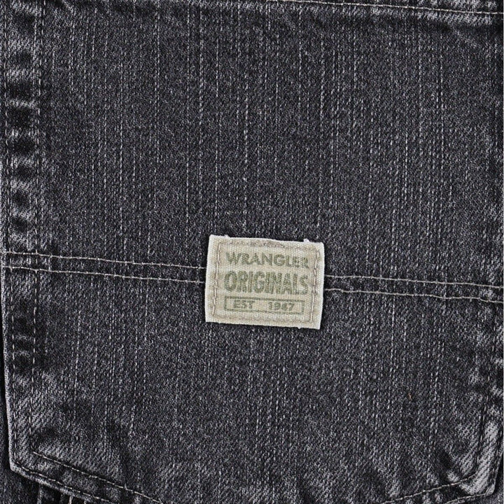 Wrangler Carpenter Black Denim Painter Shorts (Men's W36 equivalent) cotton black type Vintage Second Hand