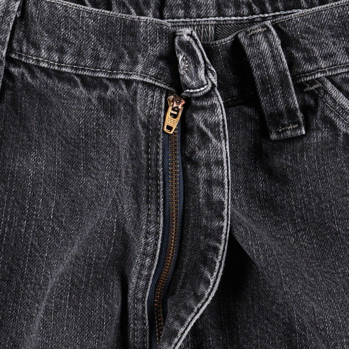 Wrangler Carpenter Black Denim Painter Shorts (Men's W36 equivalent) cotton black type Vintage Second Hand
