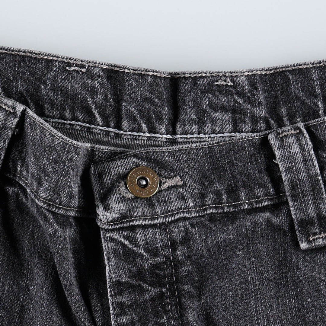 Wrangler Carpenter Black Denim Painter Shorts (Men's W36 equivalent) cotton black type Vintage Second Hand