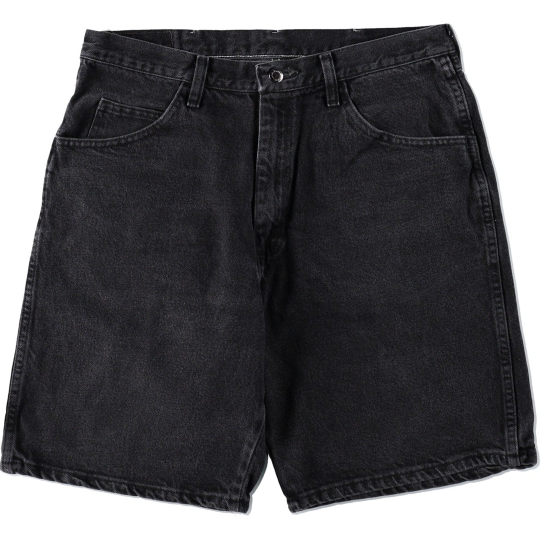 Wrangler Black Denim Shorts, Men's Size W35 (approx.) cotton black type Vintage Second Hand