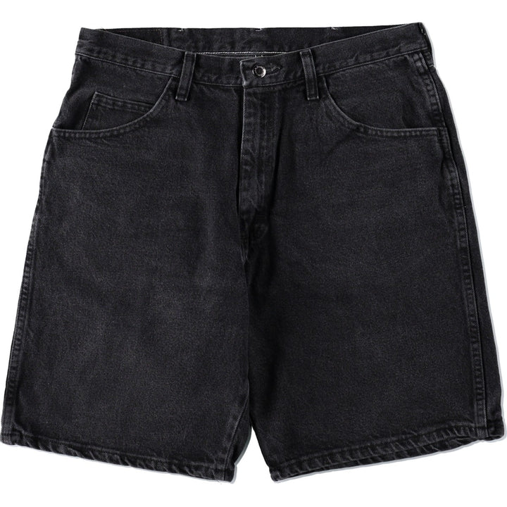 Wrangler Black Denim Shorts, Men's Size W35 (approx.) cotton black type Vintage Second Hand