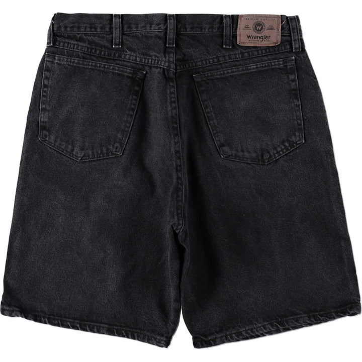 Wrangler Black Denim Shorts, Men's Size W35 (approx.) cotton black type Vintage Second Hand