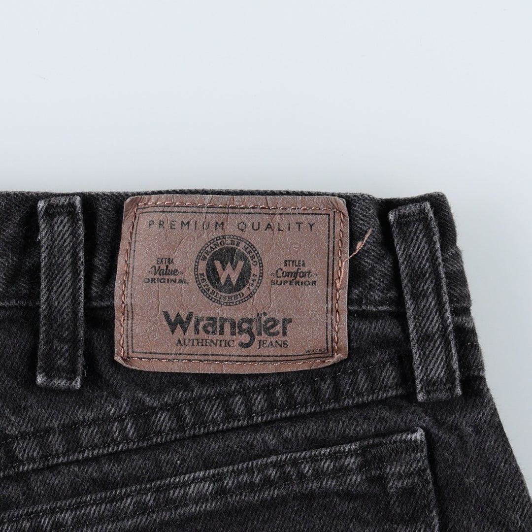 Wrangler Black Denim Shorts, Men's Size W35 (approx.) cotton black type Vintage Second Hand
