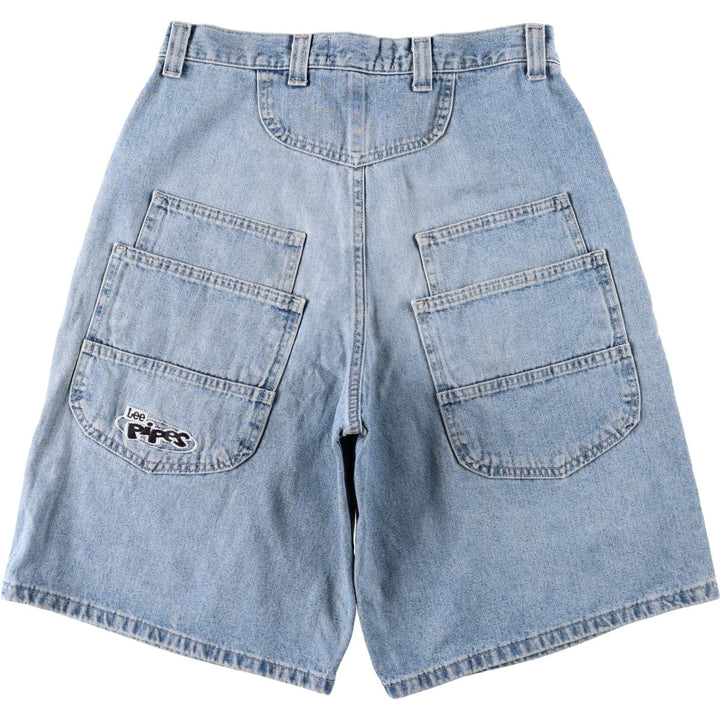 Lee PIPES denim shorts, men's size W34 (approx.), vintage. unclear blue type Vintage Second Hand