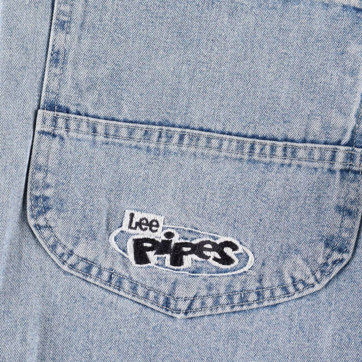 Lee PIPES denim shorts, men's size W34 (approx.), vintage. unclear blue type Vintage Second Hand