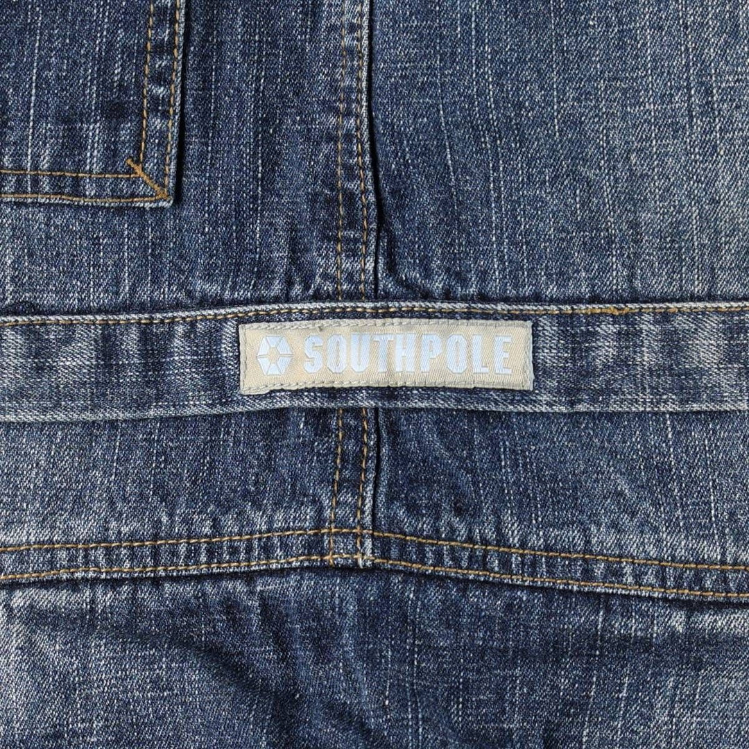 South Pole denim shorts, half pants, cargo pants, men's size W36 (approx.) Lamy blue type Vintage Second Hand