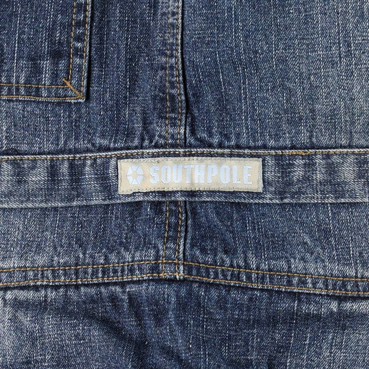 South Pole denim shorts, half pants, cargo pants, men's size W36 (approx.) Lamy blue type Vintage Second Hand