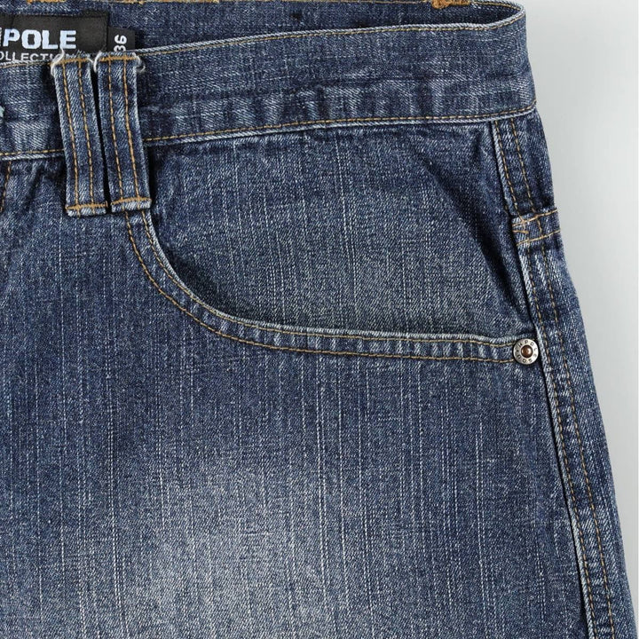 South Pole denim shorts, half pants, cargo pants, men's size W36 (approx.) Lamy blue type Vintage Second Hand