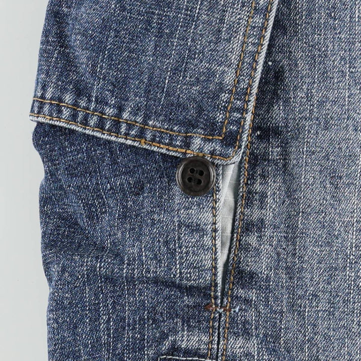 South Pole denim shorts, half pants, cargo pants, men's size W36 (approx.) Lamy blue type Vintage Second Hand