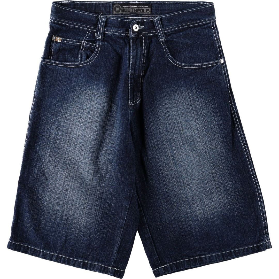 South Pole denim shorts, men's size W33 (approx.). cotton blue type Vintage Second Hand