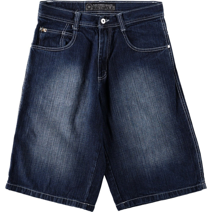 South Pole denim shorts, men's size W33 (approx.). cotton blue type Vintage Second Hand