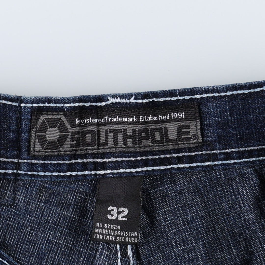 South Pole denim shorts, men's size W33 (approx.). cotton blue type Vintage Second Hand