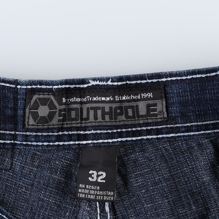 South Pole denim shorts, men's size W33 (approx.). cotton blue type Vintage Second Hand