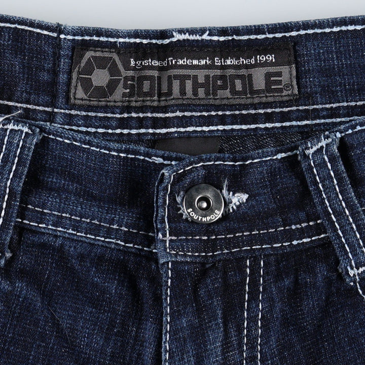 South Pole denim shorts, men's size W33 (approx.). cotton blue type Vintage Second Hand