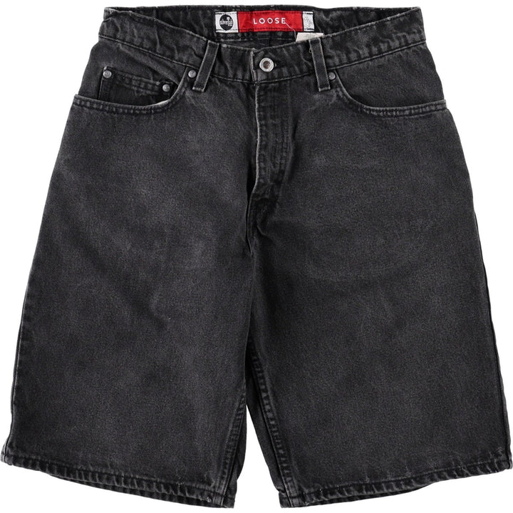 90'S Levi's Silver Tab Loose Black Denim Shorts, Made in USA, Men's W30 (approx.), Vintage cotton black type Vintage Second Hand