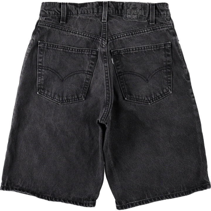 90'S Levi's Silver Tab Loose Black Denim Shorts, Made in USA, Men's W30 (approx.), Vintage cotton black type Vintage Second Hand