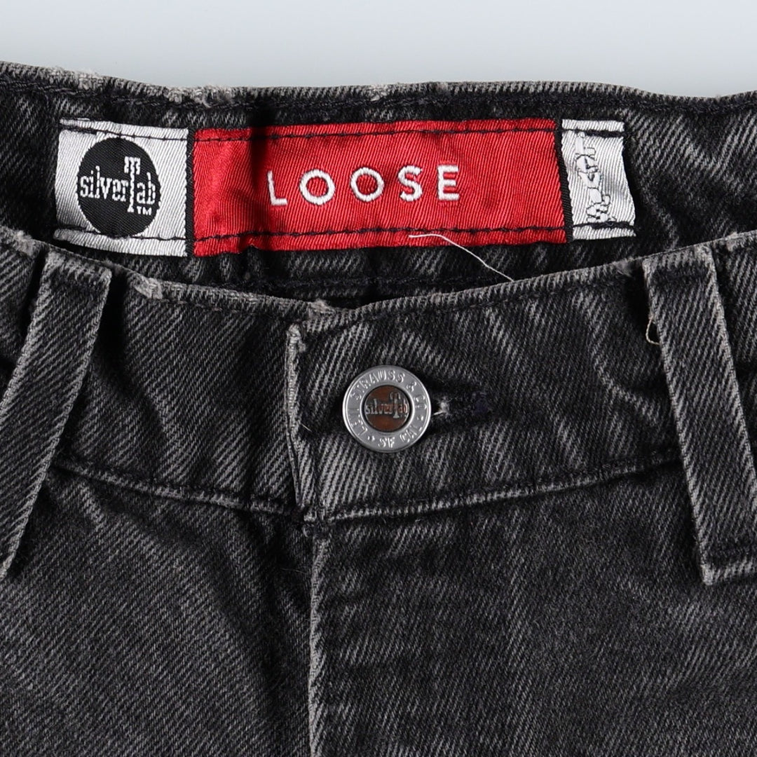 90'S Levi's Silver Tab Loose Black Denim Shorts, Made in USA, Men's W30 (approx.), Vintage cotton black type Vintage Second Hand