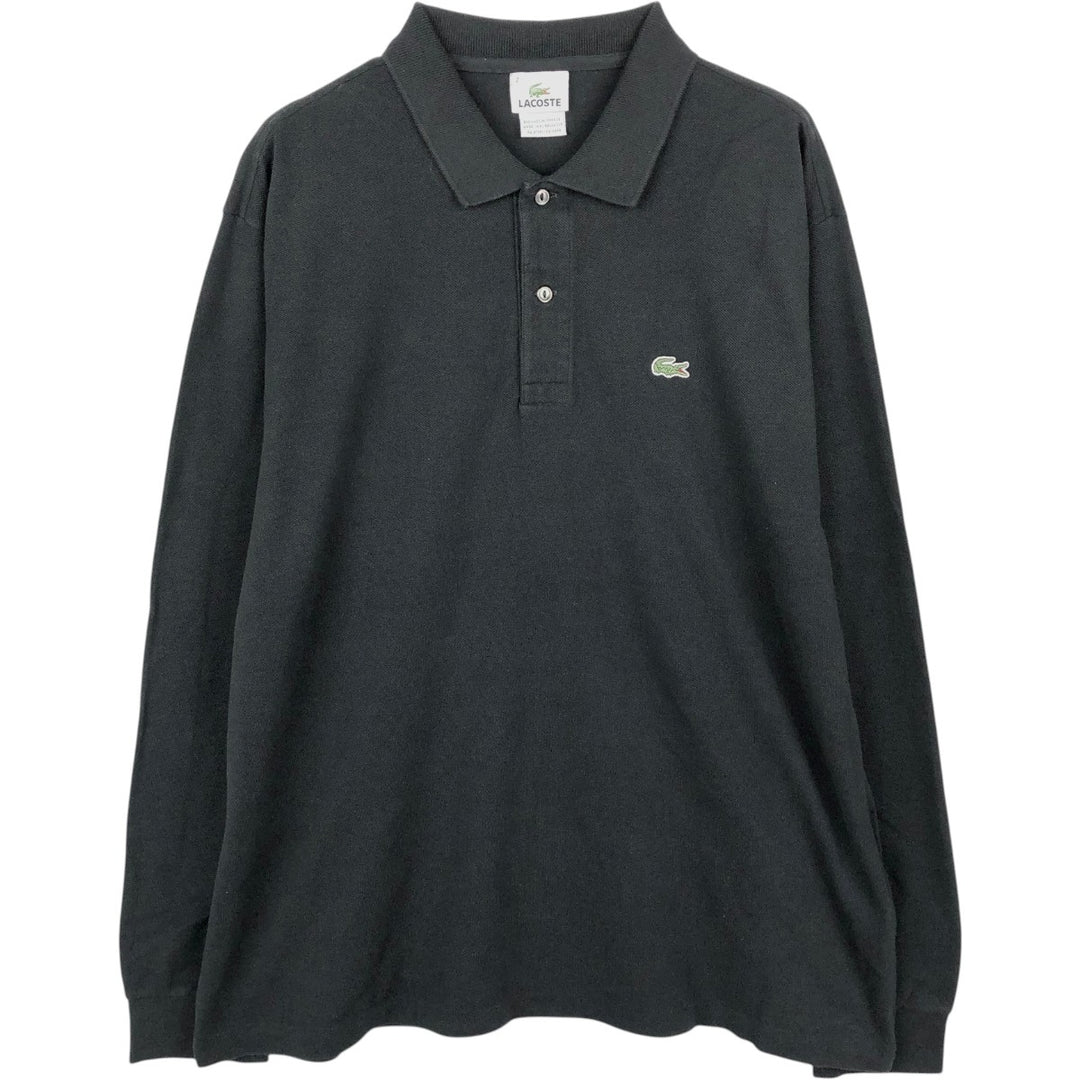 2000'S Lacoste Long-Sleeve Polo Shirt, Size 7 (Men's XXL equivalent) cotton black type Vintage Second Hand