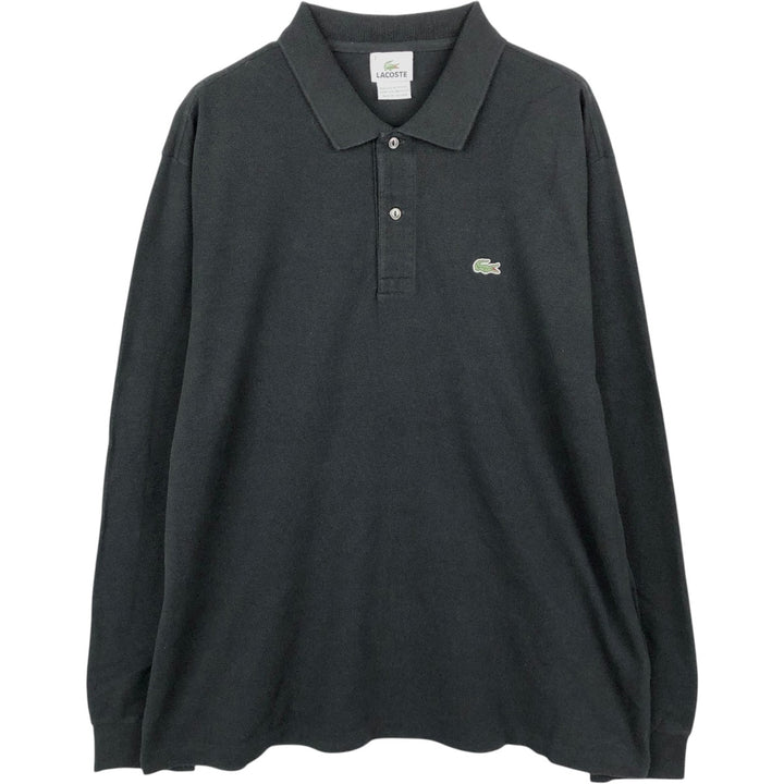 2000'S Lacoste Long-Sleeve Polo Shirt, Size 7 (Men's XXL equivalent) cotton black type Vintage Second Hand