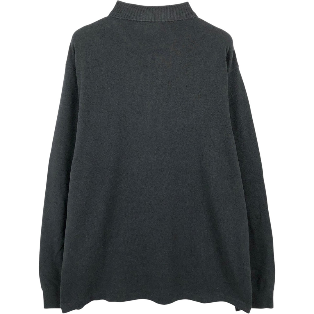 2000'S Lacoste Long-Sleeve Polo Shirt, Size 7 (Men's XXL equivalent) cotton black type Vintage Second Hand