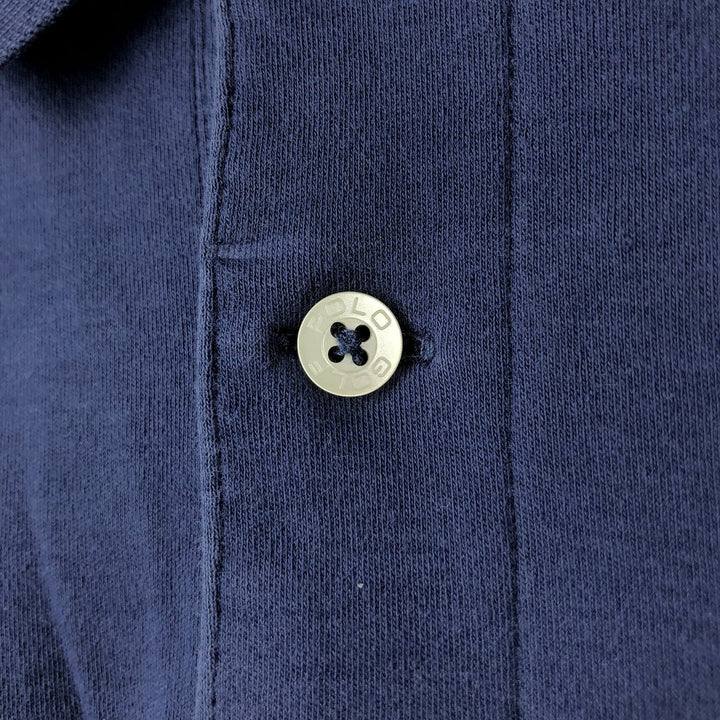 Ralph Lauren POLO GOLF Long sleeve polo shirt for men, size M Pima Cotton navy blue type Vintage Second Hand