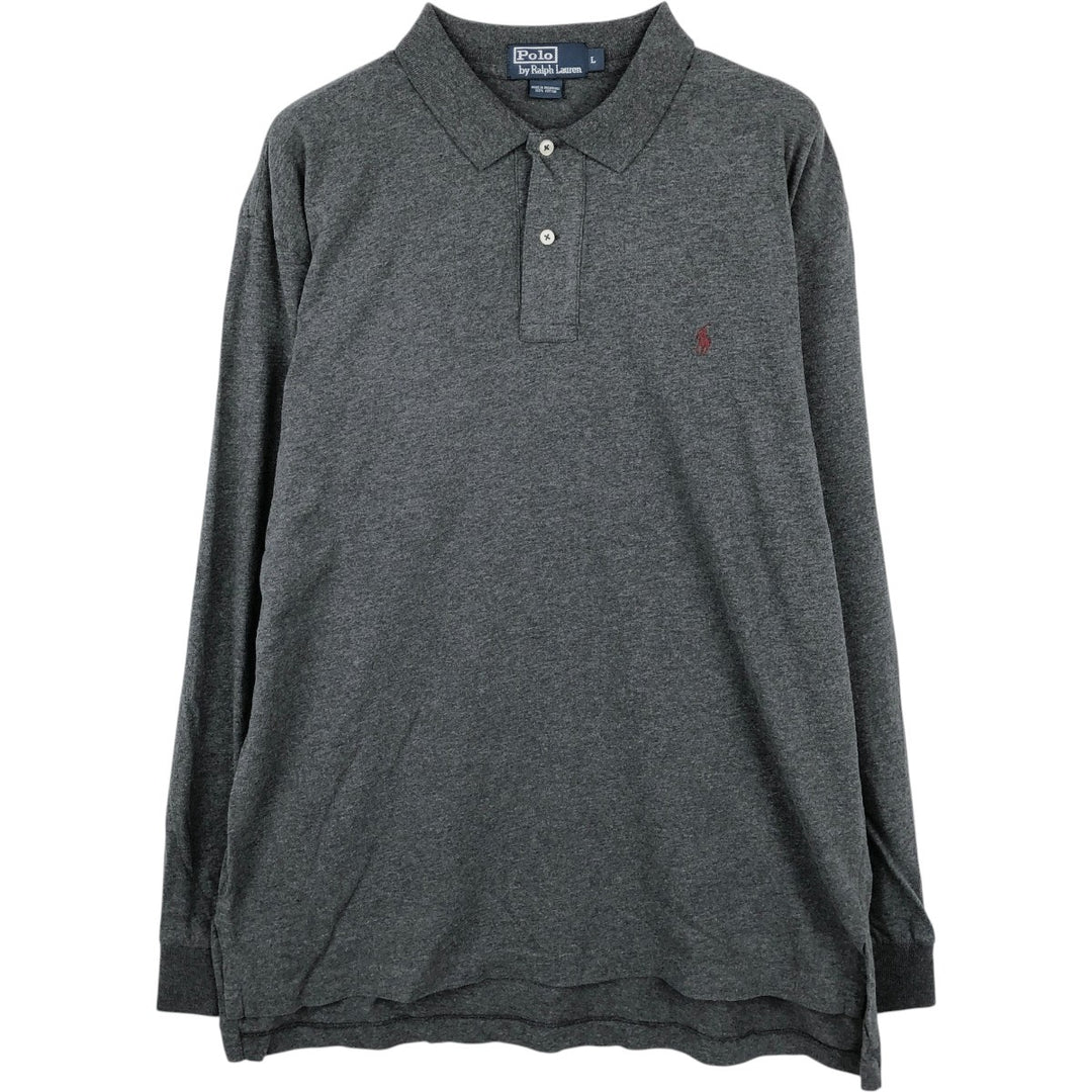 Ralph Lauren POLO by Ralph Lauren long sleeve polo shirt, men's size L cotton gray type Vintage Second Hand