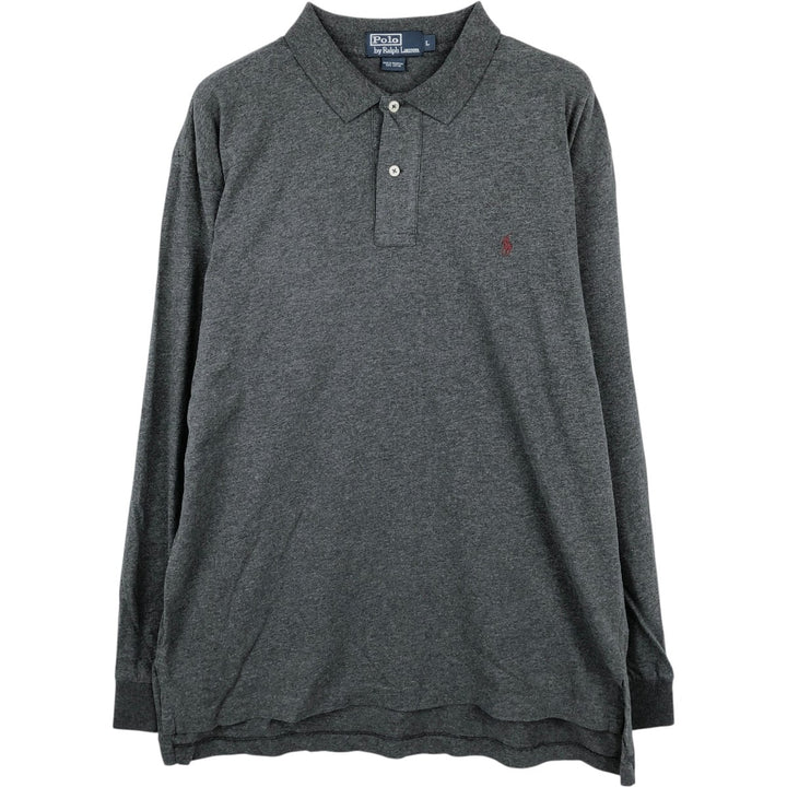 Ralph Lauren POLO by Ralph Lauren long sleeve polo shirt, men's size L cotton gray type Vintage Second Hand